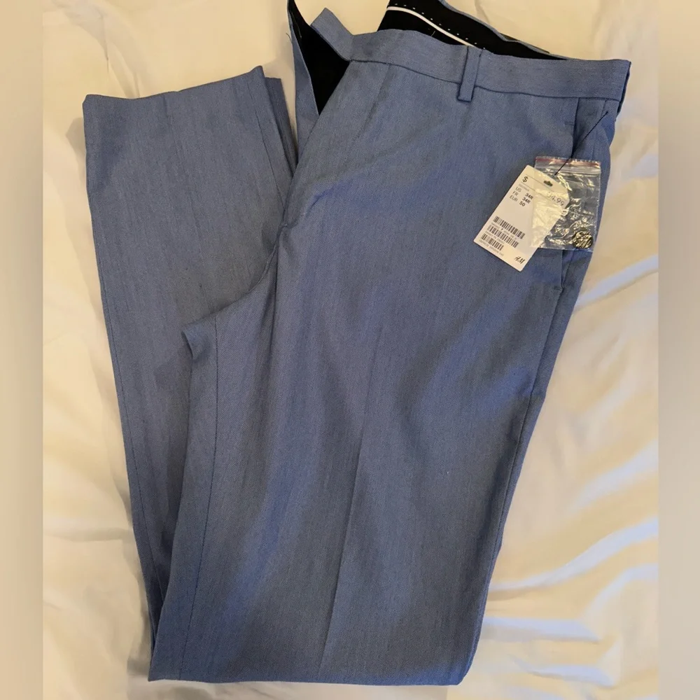 H&M dress pants, light blue, size 34R, new with tags